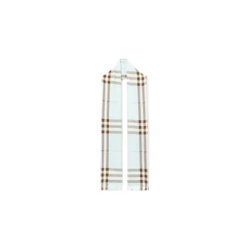 Burberry Silk Scarves Women's Light Blue