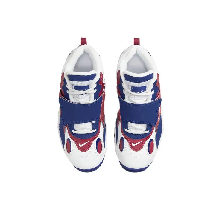 Nike Air Max Speed Turf Cushioning Anti Slip And Wear Resistant Mid Top Training Shoes GS White Blue Red-3