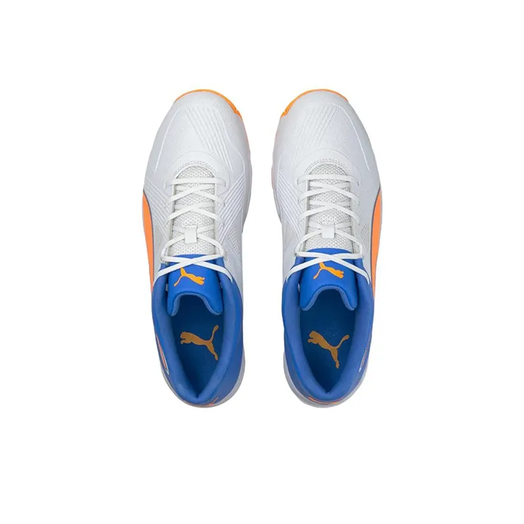 PUMA Spike 19.1 Cushioned Slip-Resistant Breathable Low-Top Training Shoes Men's White Yellow Blue-2