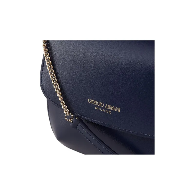 AMANI Cow Leather Shoulder Bag Women's Blue-3