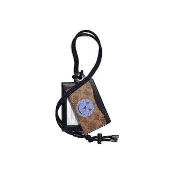 COACH Yeti Out Collaboration Rexy Leather Document Bag Halter With Card Holder Unisex Brown & Black