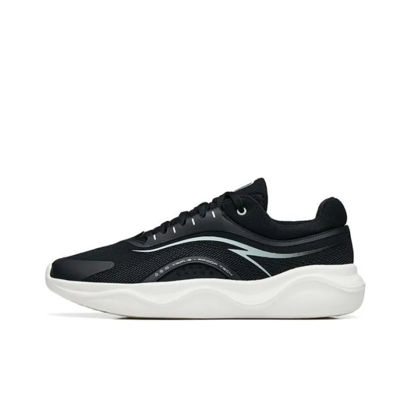Anta Shenxi Cushioning Slip Resistant And Abrasion Resistant Low Top Training Shoes Men's Black White-0