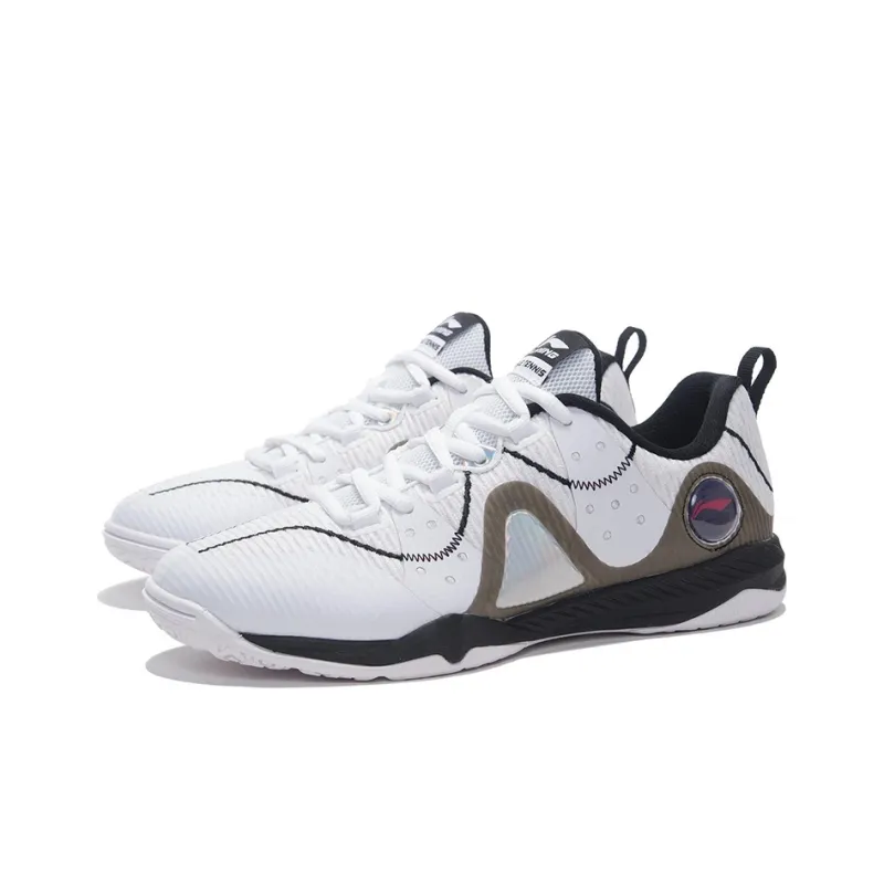 LiNing Overlay Cushioning Anti-Slip Wear-Resistant Breathability Low-Top Training Shoes Unisex Black White-1