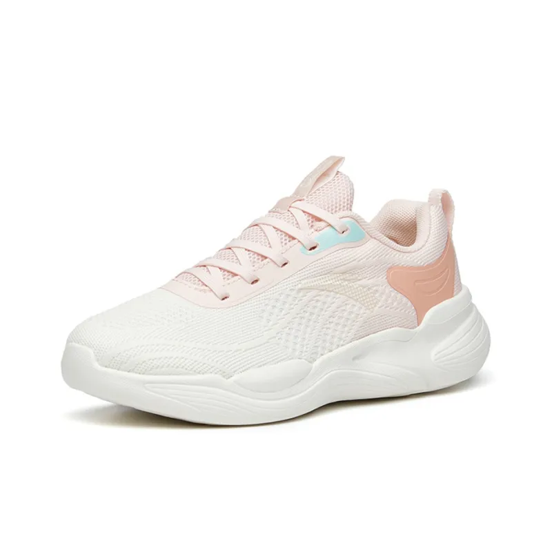 Anta Cushioned Anti-Slip And Wear-Resistant Lightweight Low-Top Training Shoes Women's White Pink-1