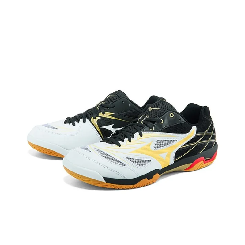 Mizuno Fang Slip Resistant, Abrasion Resistant, Breathable Low Top Training Shoes Unisex Black White Yellow-2