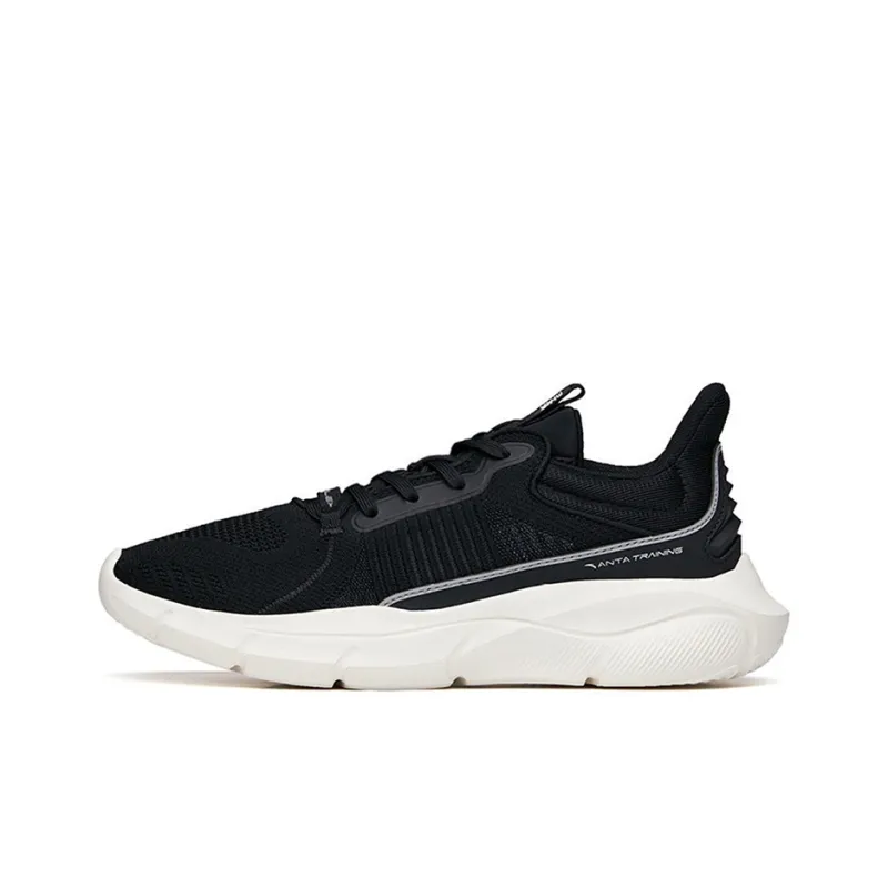 Anta Linghui Wear Resistant Low Top Training Shoes Men's Black White Gray-0