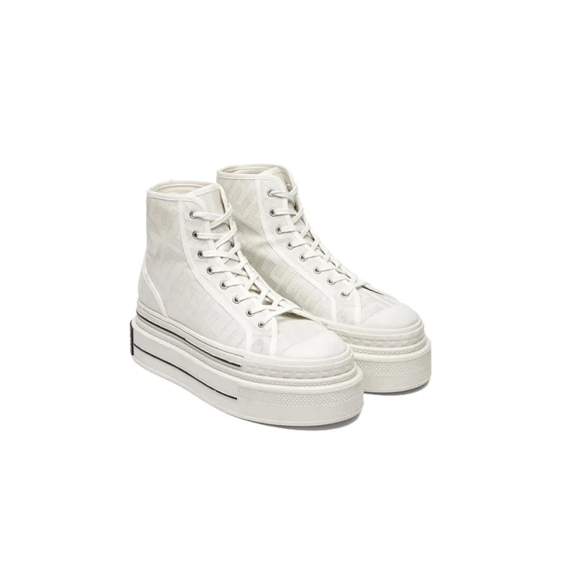 FENDI Domino Stylish Skateboarding Shoes Men's White-3