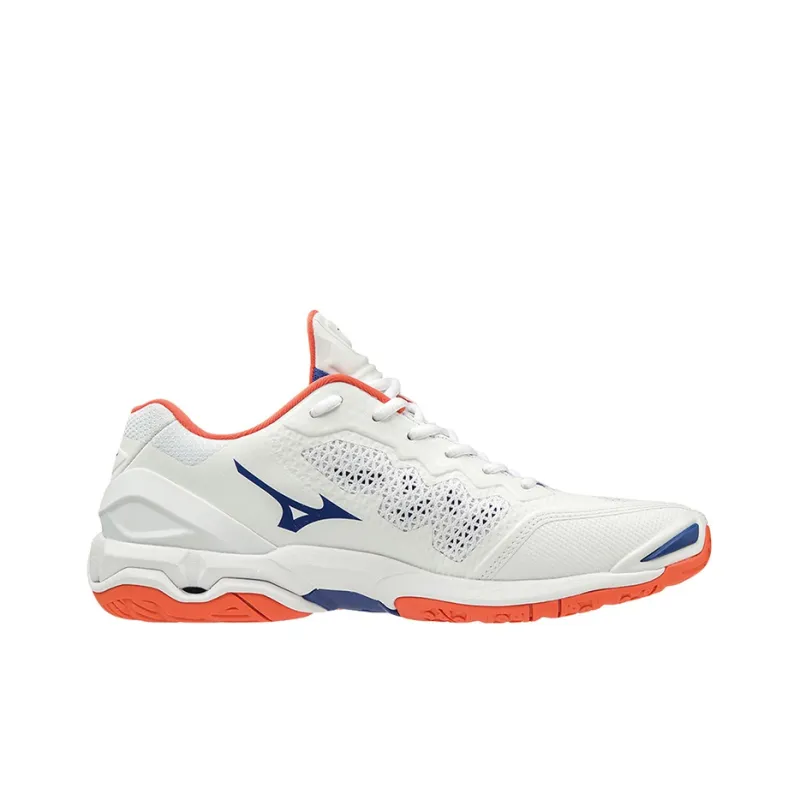 Mizuno Wave Stealth 5 Low Tops Volleyball Shoes White Blue Pink-1
