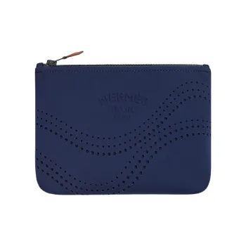 HERMES Polyamide Clutch Small Size Women's Marine Blue