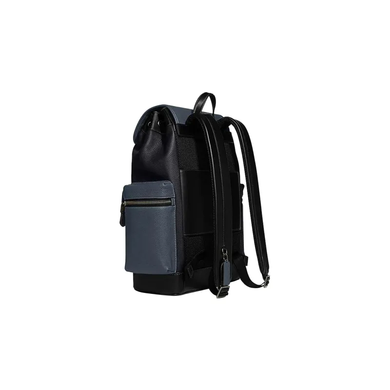 COACH Sprint Cow Leather Backpack Large Size Men's Navy Polyester Blue-1