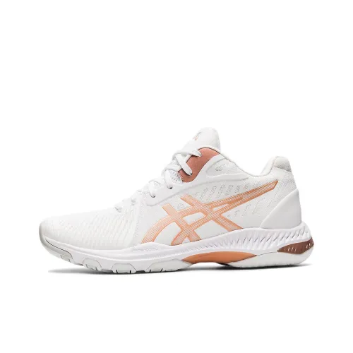 Asics Gel-Netburner Ballistic MT Cushioned Wear-Resistant Breathable High-Top Training Shoes Women's White Rose Pink