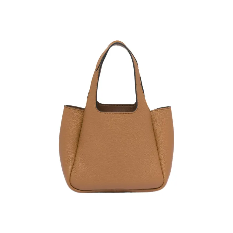 PRADA Leather Basket Bag Tote Bag Shopping Bag Handbag Women's Caramel-1