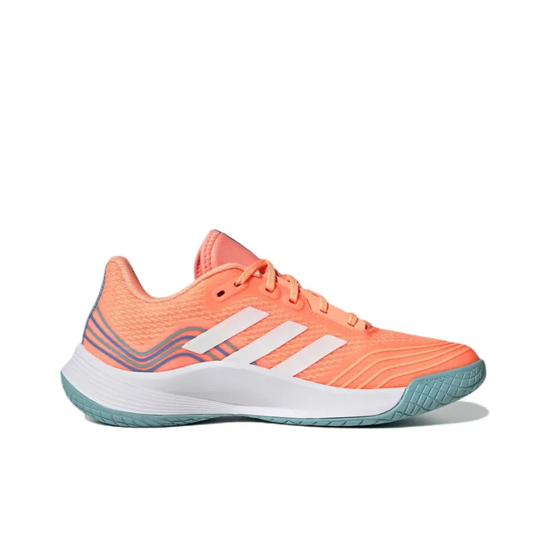 Adidas Novaflight Volleyball Anti Slip And Wear Resistant Breathable Low Top Volleyball Training Shoes Women's Orange-1
