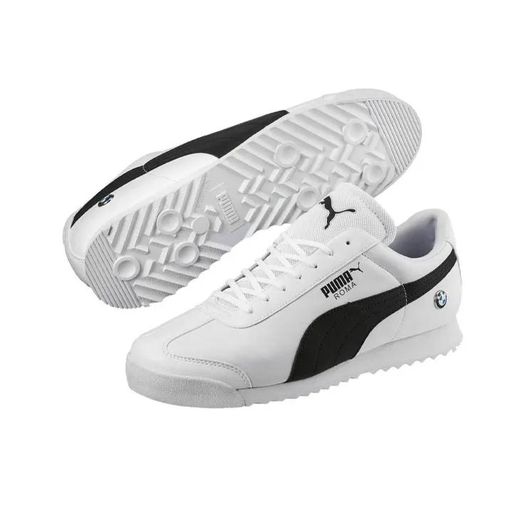 BMW x PUMA BMW M Series Roma Anti-Slip Wear-Resistant Low-Top Training Shoes Men's White-3