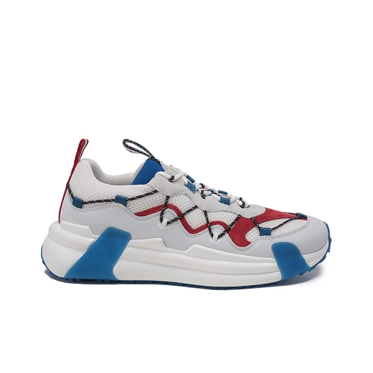 Moncler Compassor Low Top Sports Casual Shoes Men's White Red Blue-1