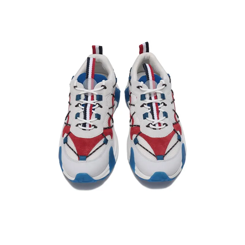 Moncler Compassor Low Top Sports Casual Shoes Men's White Red Blue-3