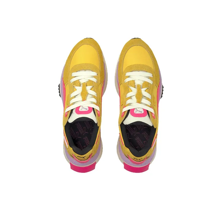PUMA Wild Rider Series Training Shoes Unisex Low-Top Yellow/Black/Pink-3
