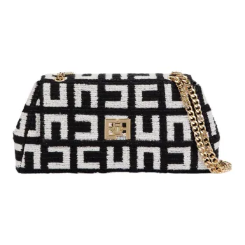 Elisabetta Franchi Cotton With Polyester Portable Crossbody Bag Shoulder Bag Medium Size Women's Black