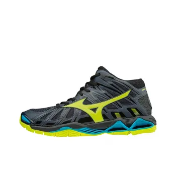 Mizuno Wave Tornado X2 MID Anti-Slip And Wear-Resistant Breathable Mid-Top Training Shoes Men's Black Yellow