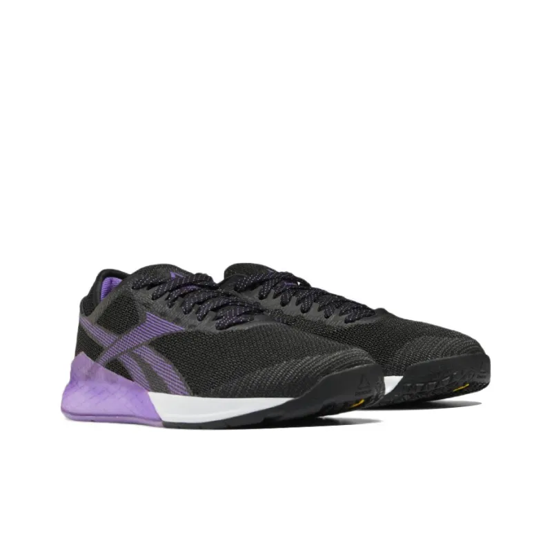 Reebok Nano 9.0 Cushioning Anti-Slip Wear-Resistant Breathability Low-Top Training Shoes Men's Black Purple-2