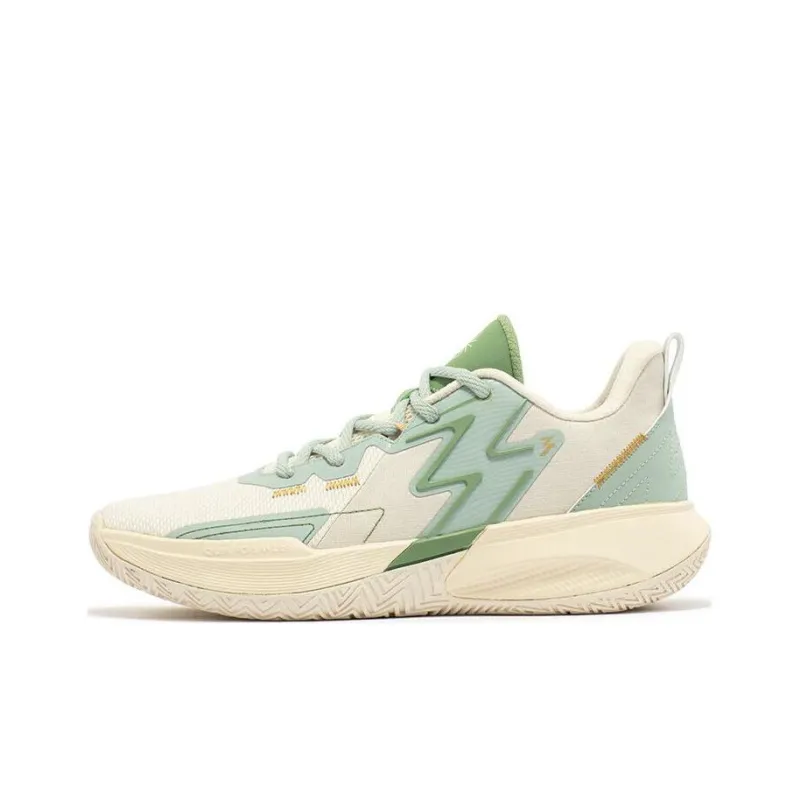 361° Big3 Team Cushioning Anti Slip And Wear Resistant Low Top Basketball Shoes Men's Beige Green-0