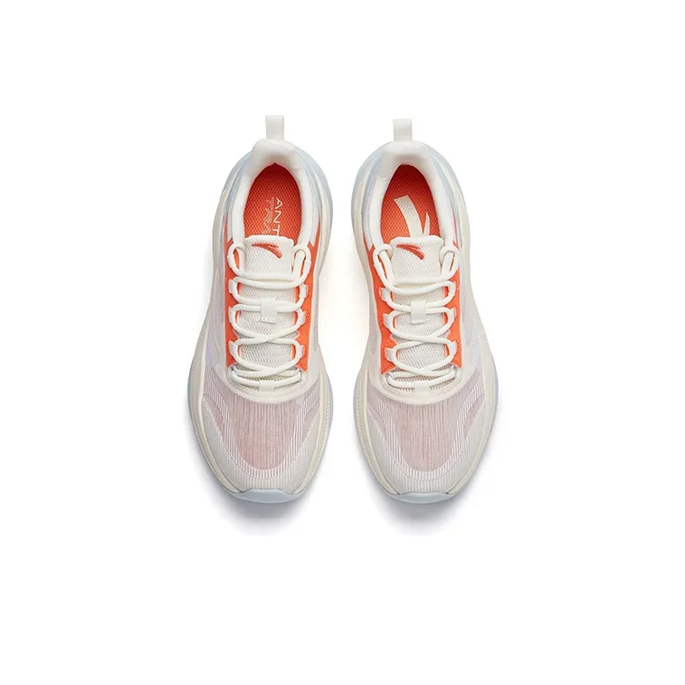 Anta Variety Training Collection Cushioning Anti Slip And Wear Resistant Low Top Training Shoes Women's White Orange-2