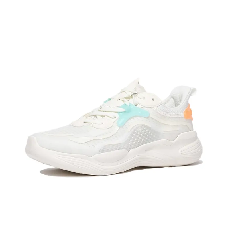 ANTA Variety Training Collection Training Shoes Women's Low Top Ivory White/Bright Neon Orange-1