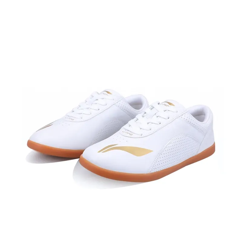 LiNing Tai Chi Anti Slip And Wear Resistant Breathable Low Top Training Shoes Unisex White Yellow-2