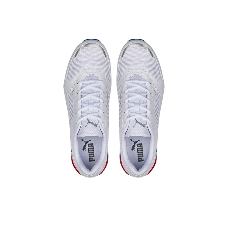 PUMA BMW M Motorsport Track Racer Low-Top Training Shoes Men's White Blue Red-3