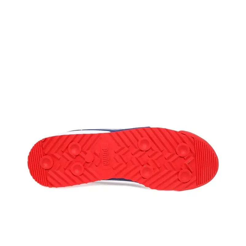 PUMA Roma Basic Cgd Cushioning Wear-Resistant Low-Top Running Shoes Men's White Red-4