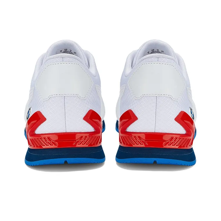 PUMA BMW M Motorsport Track Racer Low-Top Training Shoes Men's White Blue Red-4