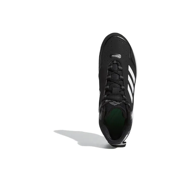 Adidas Icon 7 Mid Tpu Cleats Wear-Resistant Mid-Top Training Shoes Men's Black-4