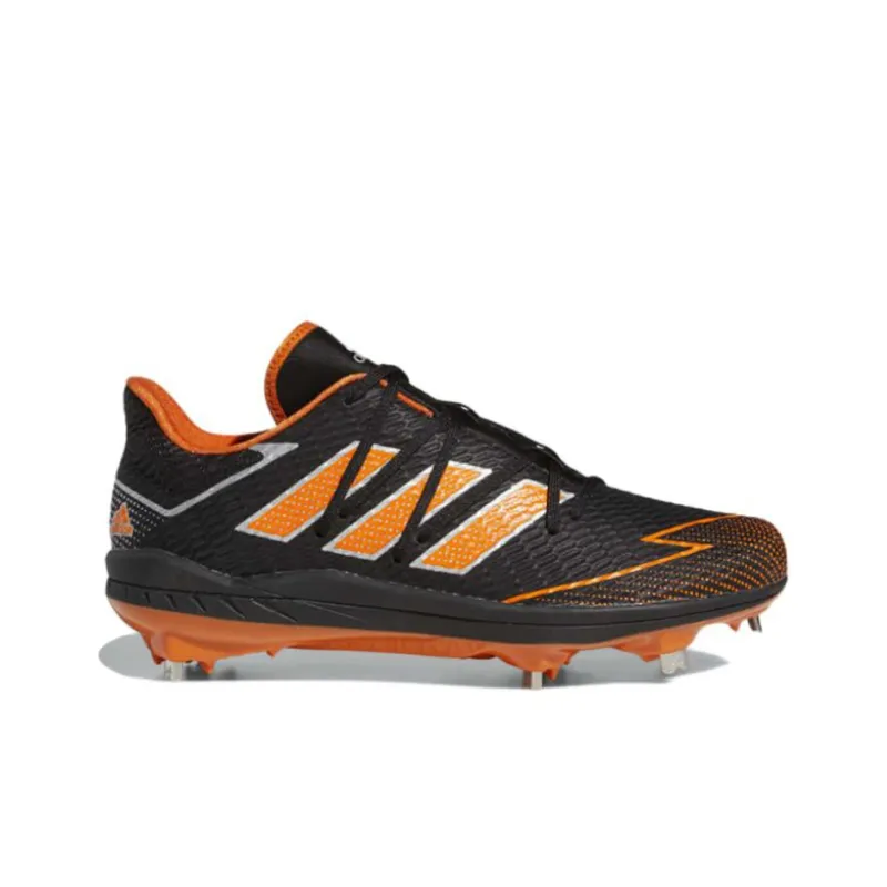Adidas Adizero Cleats Afterburner 7 Anti-Slip Wear-Resistant Low-Top Baseball Training Shoes Men's Black Orange-1