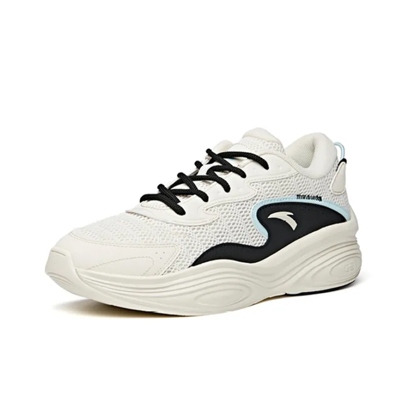 ANTA Training Shoes Men Low Top Light Beige White/Black-2