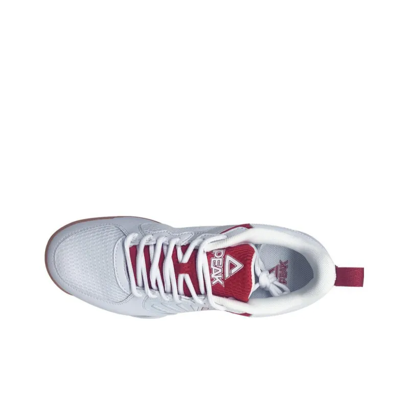 PEAK Anti Slip And Wear Resistant Breathable Low Top Training Shoes Unisex White Red-2