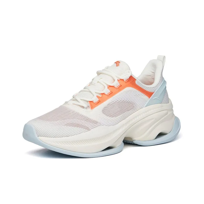 Anta Variety Training Collection Cushioning Anti Slip And Wear Resistant Low Top Training Shoes Women's White Orange-1