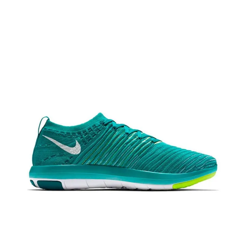 Nike Free Transform Flyknit Cushioning Anti-Slip And Wear-Resistant Support Low-Top Training Shoes Women's Green Yellow-1