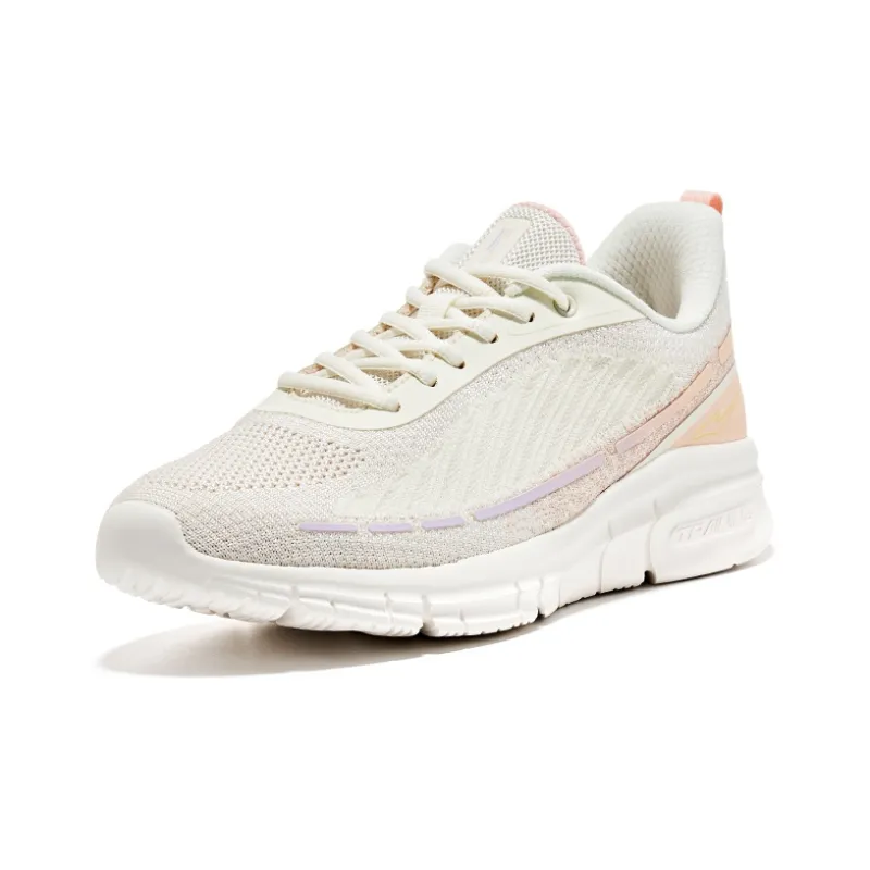 Erke Training Shoes Women's Low Top Ivory White/Color Powder-2