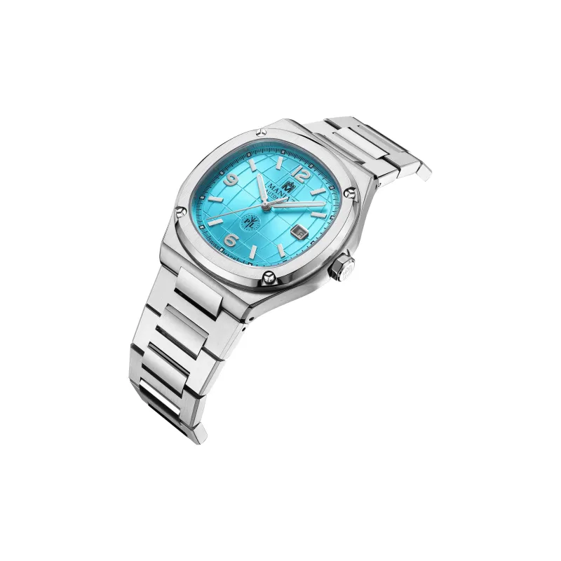MANJAZ Automatic Mechanical Movement Stainless Steel Watchband Watch Men's Watches Blue Dial-2