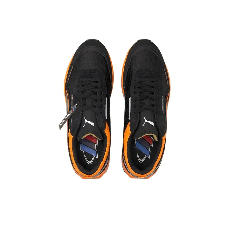 PUMA BMW M Motorsport City Rider Cushioning Anti Slip And Wear Resistant Low Top Training Shoes Men's Black Orange-2