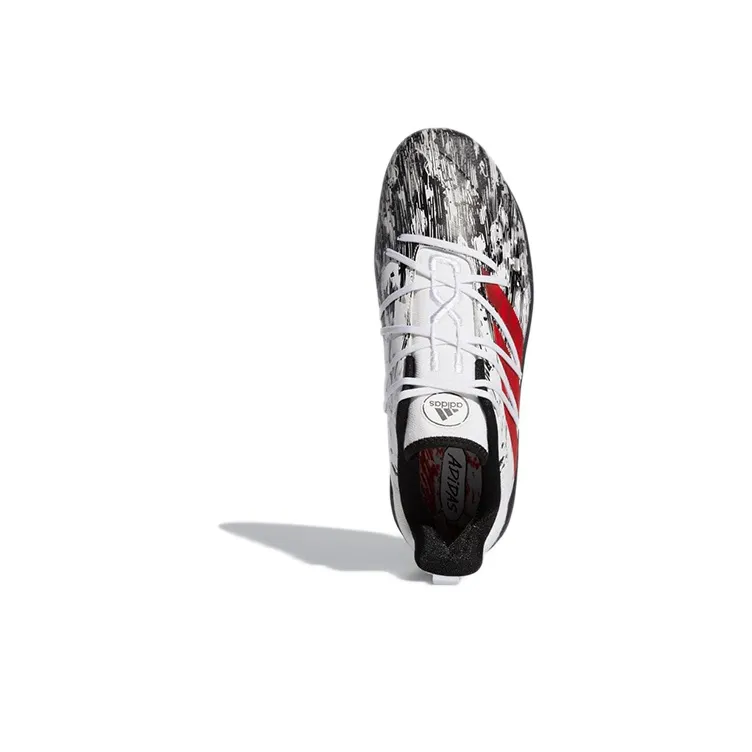 Adidas Adizero Afterburner 7 Cleats Low-Top Training Shoes Men's White Black Red-4