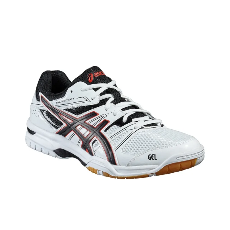 Asics Gel-Rocket 7 Wear-Resistant Low-Top Training Shoes Men's White Black-2