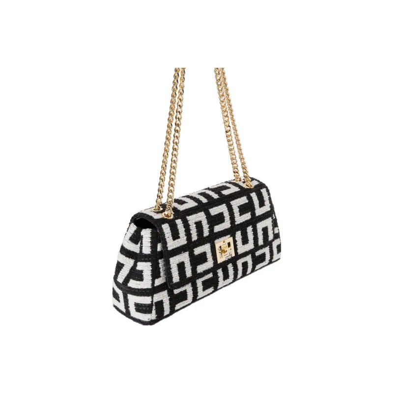 Elisabetta Franchi Cotton With Polyester Portable Crossbody Bag Shoulder Bag Medium Size Women's Black-1