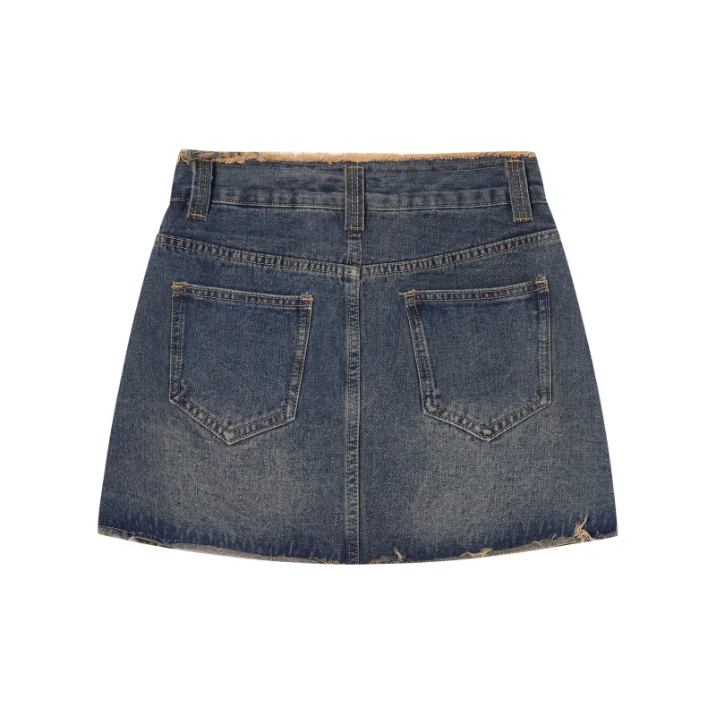 I'M ONE Denim Short Skirts Women's Vintage Denim Blue-1
