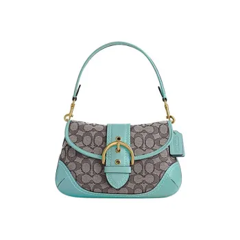 COACH Soho Fabric With Leather Crescent Bag Shoulder Bag Regular Women's Blue & Gray