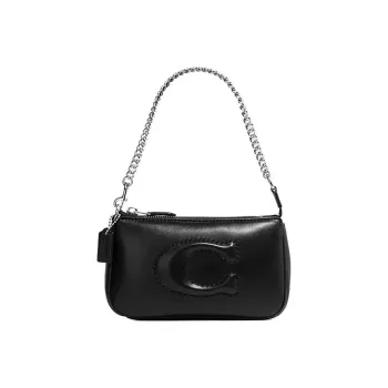 COACH Nolita Sheepskin Clutch Handbag Women's Black