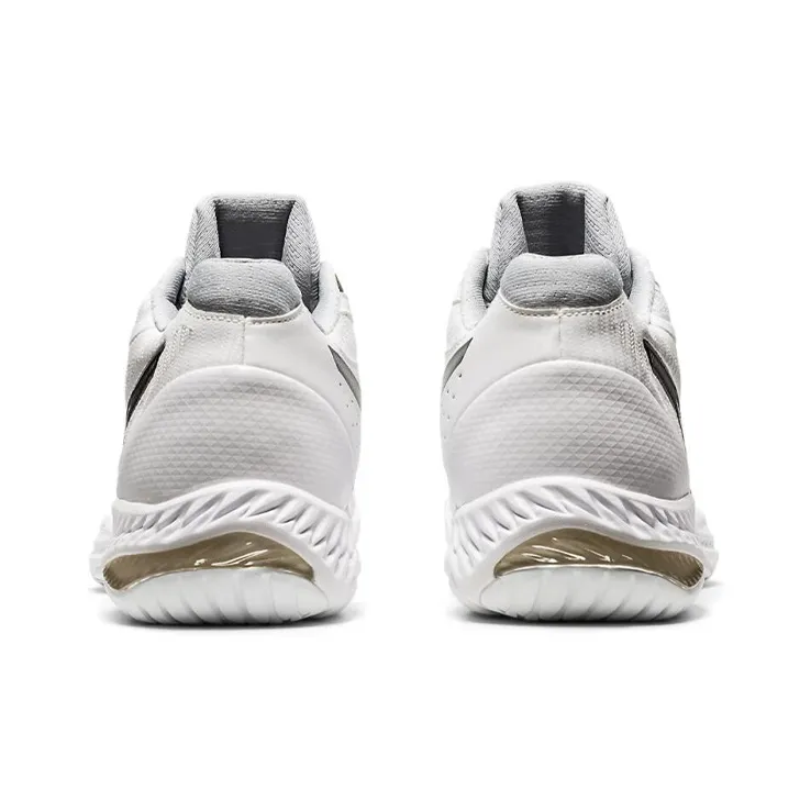 Asics Gel-Netburner Ballistic MT Ballistic FF MT 2 Anti-Slip Wear-Resistant Mid-Top Training Shoes Women's White Gray-4