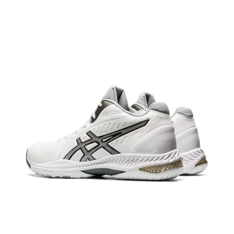 Asics Gel-Netburner Ballistic MT Ballistic FF MT 2 Anti-Slip Wear-Resistant Mid-Top Training Shoes Women's White Gray-3