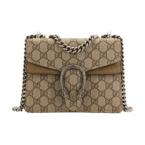 Gucci Dionysus Shoulder Bag GG Supreme Mini Brown