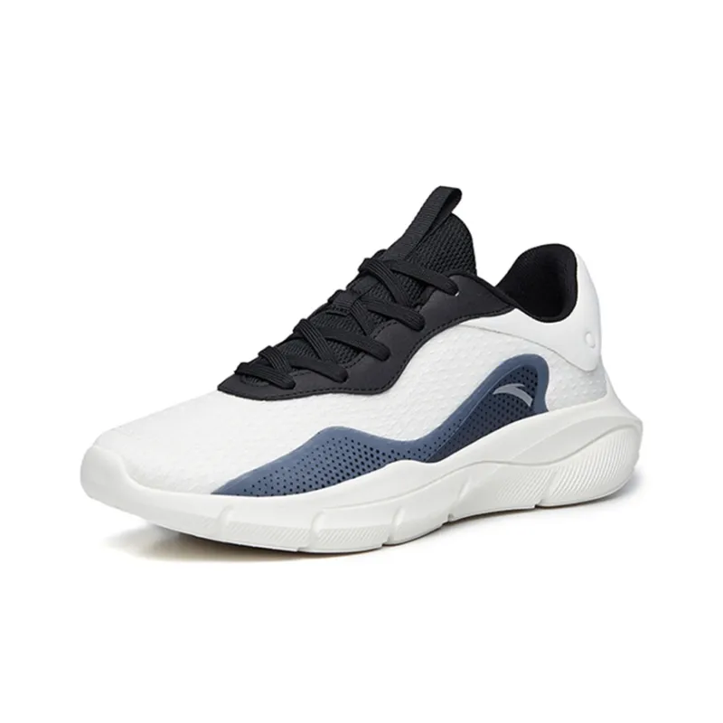 Anta Linghui Cushioned Anti-Slip Wear-Resistant Breathable Lightweight Low-Top Training Shoes Men's White Black-2
